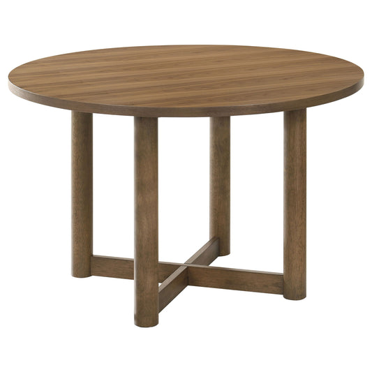 Graham - Round Dining Table With X Cross Base - Walnut