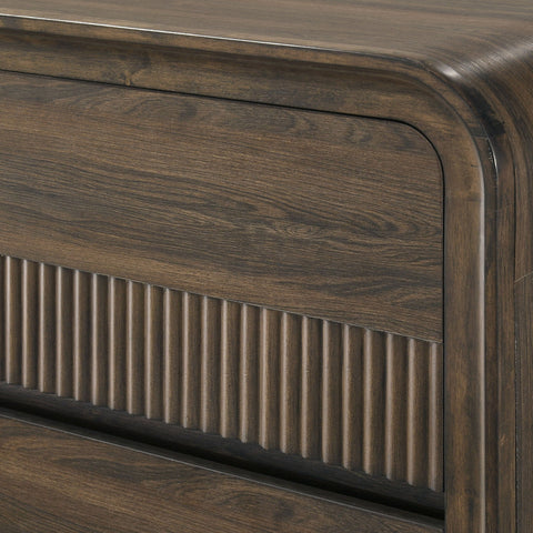 Flair Rounded Edges 1 Piece Chest, 5 Drawer Storage Bedroom Furniture - Brown