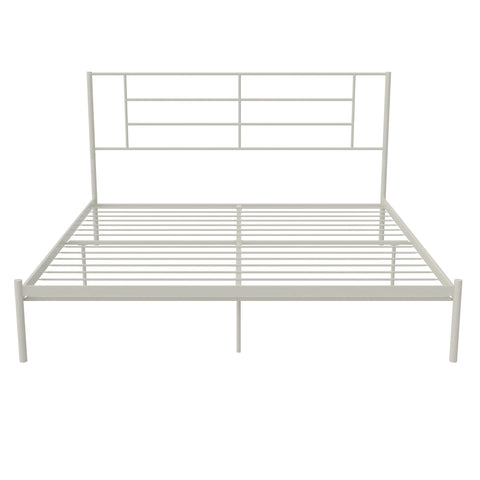 Praxis - King Bed With Simple Headboard - White