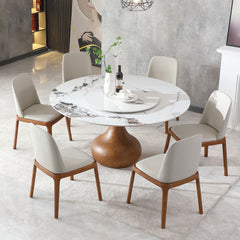 Round Modern Marble Dining Table With Chairs