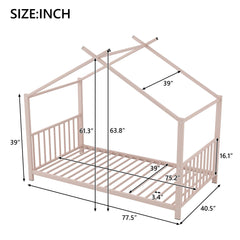 Metal House Platform Bed With Modern Design And Durable Frame