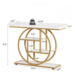 Console Table With 4 Tier Design For Living Hallway