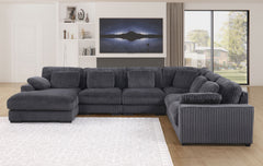 Nadine - Corduroy Modular Corner Sectional Sofa With Left Facing Chaise