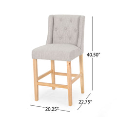 Vienna - Contemporary Fabric Tufted & Wingback Counter Stools (Set of 2)