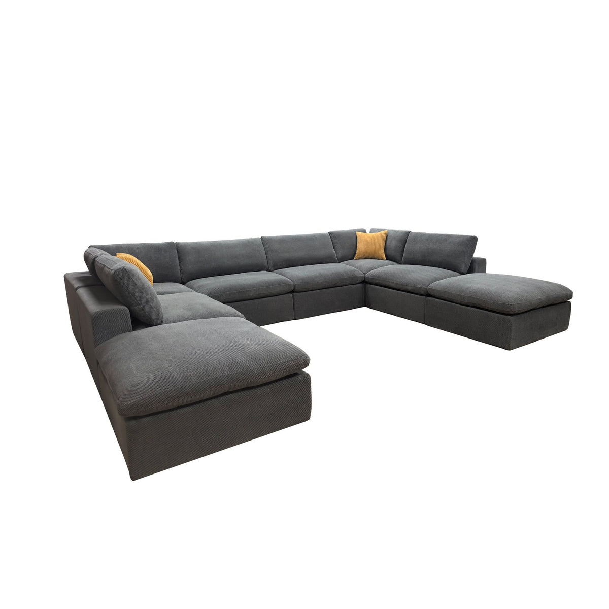 Custom Configuration Modular Sectional & Toss Pillows