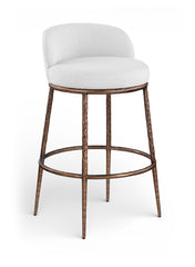 Ferro - Performance Fabric Upholstered Bar Stool - Antique Bronze