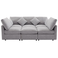 Sectional Sofa Modular U-Shaped With Ottoman & USB Ports