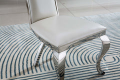 ette Unique Design Backrest Dining Chair With Stainless Steel Legs (Set of 2)