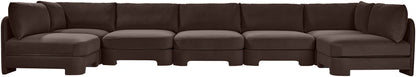 Hammond - Velvet Performance Fabric Upholstered 7 Piece U-Shaped Armless Sectional