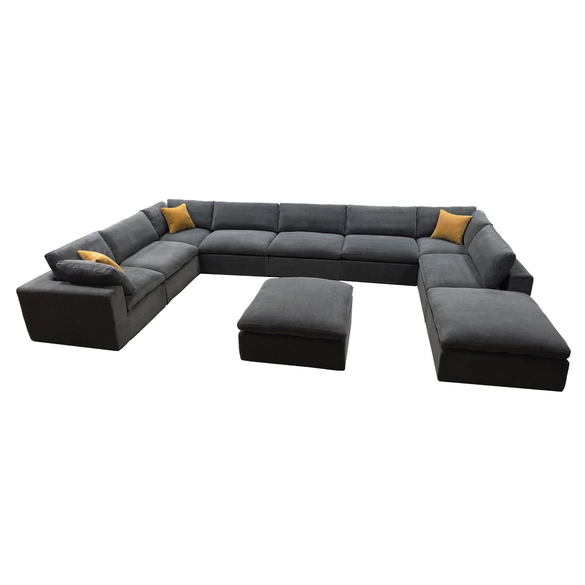 Custom Configuration Modular Sectional & Toss Pillows