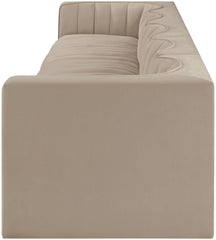 Rummi - Velvet Performance Fabric Upholstered 5 Piece Modular Sofa