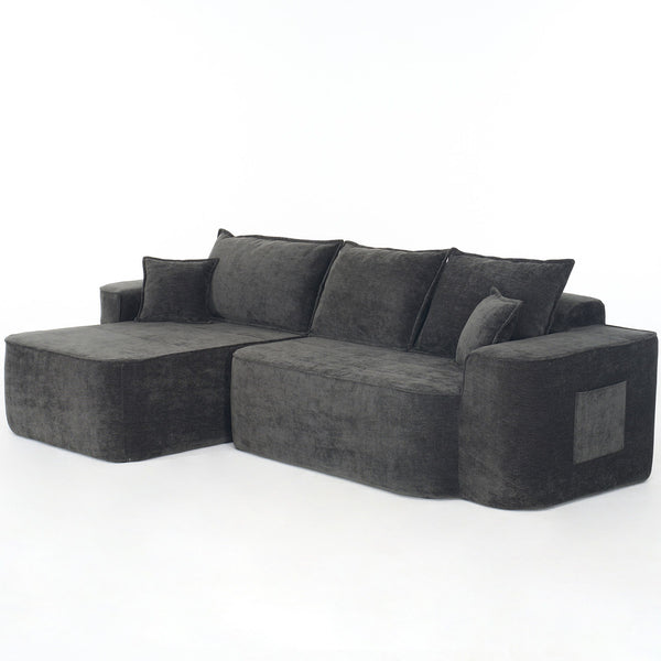 L-Shaped Sectional Sofa Couch With Chaise, Extra Deep Seats