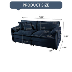 Modern Oversized Chenille Loveseat Sofa With Deep Seat And Diy Combination