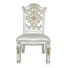 Vendome - 48" Side Chair (Set of 2) - Synthetic Leather & Antique Pearl