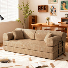 Modern 2 Tone Fabric Convertible Sleeper Sofa Bed