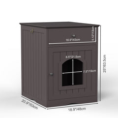 Pet House Cat Litter Box Enclosure With Drawer, Side Table