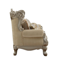 Ranita - Loveseat With 6 Pillows - Fabric & Champagne