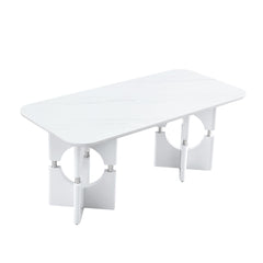 Modern Dining Table With Sleek Hollow-Out Frame And Accents