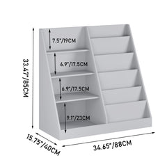 Bookshelf And Toy Storage Organizer, 4 Tier Bookcase With Display Stand For Playroom