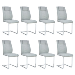 Modern Dining Chairs With Padded Seat, Metal Legs