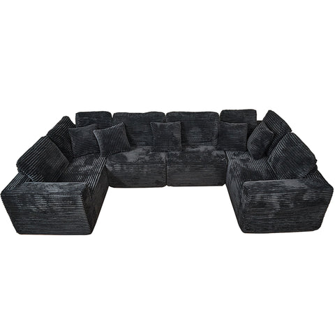 Modular U Shaped Sectional Sofa With Reversible Design