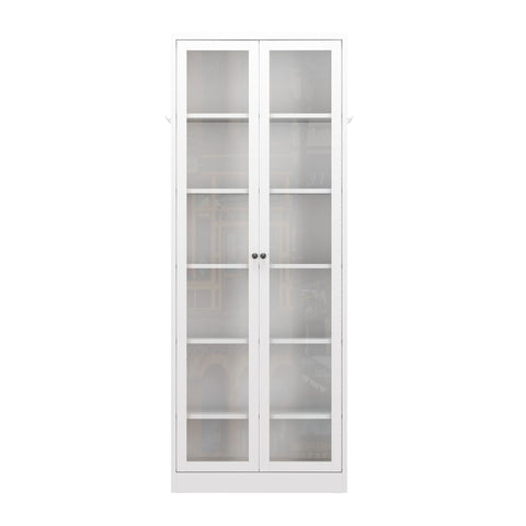 Industrial Metal Kitchen Pantry Cabinet With Adjustable Shelves - White