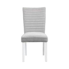Elizaveta - Side Chair (Set of 2) - Gray Velvet &White High Gloss