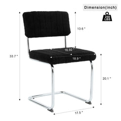 Modern Luxury Dining Chair With Metal Legs And Bow Design (Set of 4)