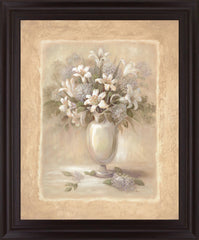 Ivory Blossom Vase - 28" x 34" Framed Wall Art