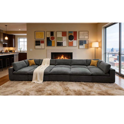 Custom Configuration Modular Sectional & Toss Pillows