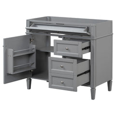 Bathroom Vanity Without Top Sink, Modern Bathroom Storage Cabinet With 2 Drawers And A Tip-Out Drawer
