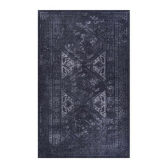 Maval - 5' X 8' Washable Area Rug - Black / Gray