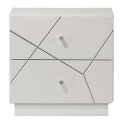 Esther - Nightstand - White / Silver