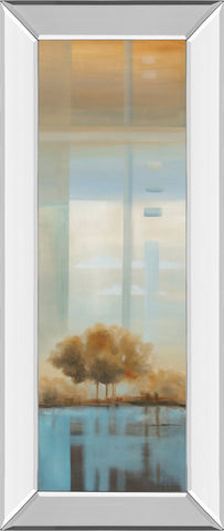 Window On The Word Il By Carol Robinson - Mirror Framed Print Wall Art - Blue