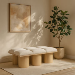 Pavilion - 6 Piece Modular Bench With Natural Base