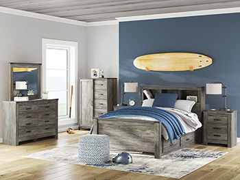 Frandern - Gray - Full Bookcase Headboard
