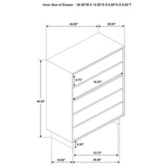 Hemlock - 4 Drawer Chest Of Drawers - Dark Brown