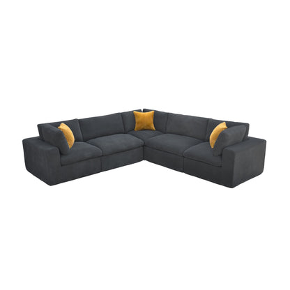 Modular Sectional & Toss Pillows - Dark Gray