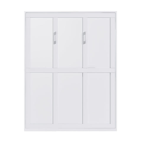 Queen Murphy Bed, Foldable Wall Bed, Space Saving Design For Bedrooms - White
