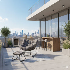 Egg Rocking Chair With Ottoman