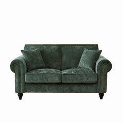2 Seater Sofa With Rolled Arms, Tufted Upholstered Couch