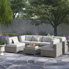 Outdoor Wicker Seating Group With Cushions