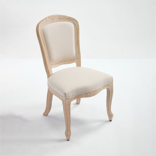 Dining Chairs Upholstered With Fan Shaped Back (Set of 2) - Beige