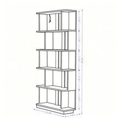 Modern 5 Tier Open Storage Bookcase