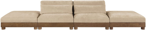 Turin - 4 Pieces 160 " Fabric Upholstered Modular Sofa