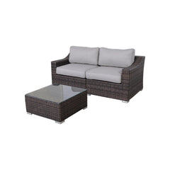 Outdoor Wicker Conversation Set With Cushions, All Weather