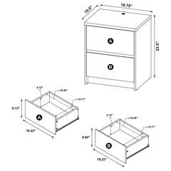 Transitional Nightstand With Dual USB Charging And Motion Sensor Light