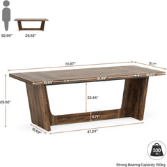 Executive Desk For Home Office, Computer Table With Pedestal, Large Writing Workstation - Brown