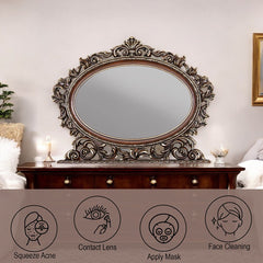 Devany - Oval Mirror - Cherry