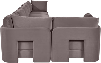 Hammond - Velvet Performance Fabric Upholstered 6 Piece L-Shaped Sectional